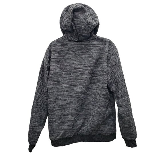 Airwalk Men's Gray‎ Black Spacedye Sherpa Lined Plush Zip Front Hoodie Size L - Picture 9 of 9